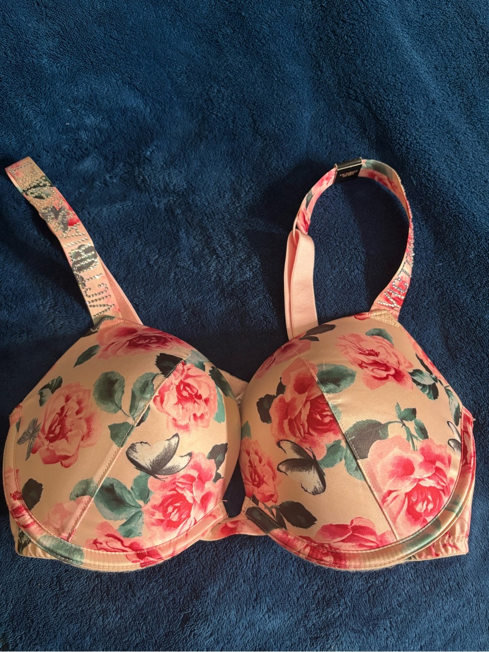 Victoria's Secret Very Sexy Push Up Floral Bra with Pink Roses